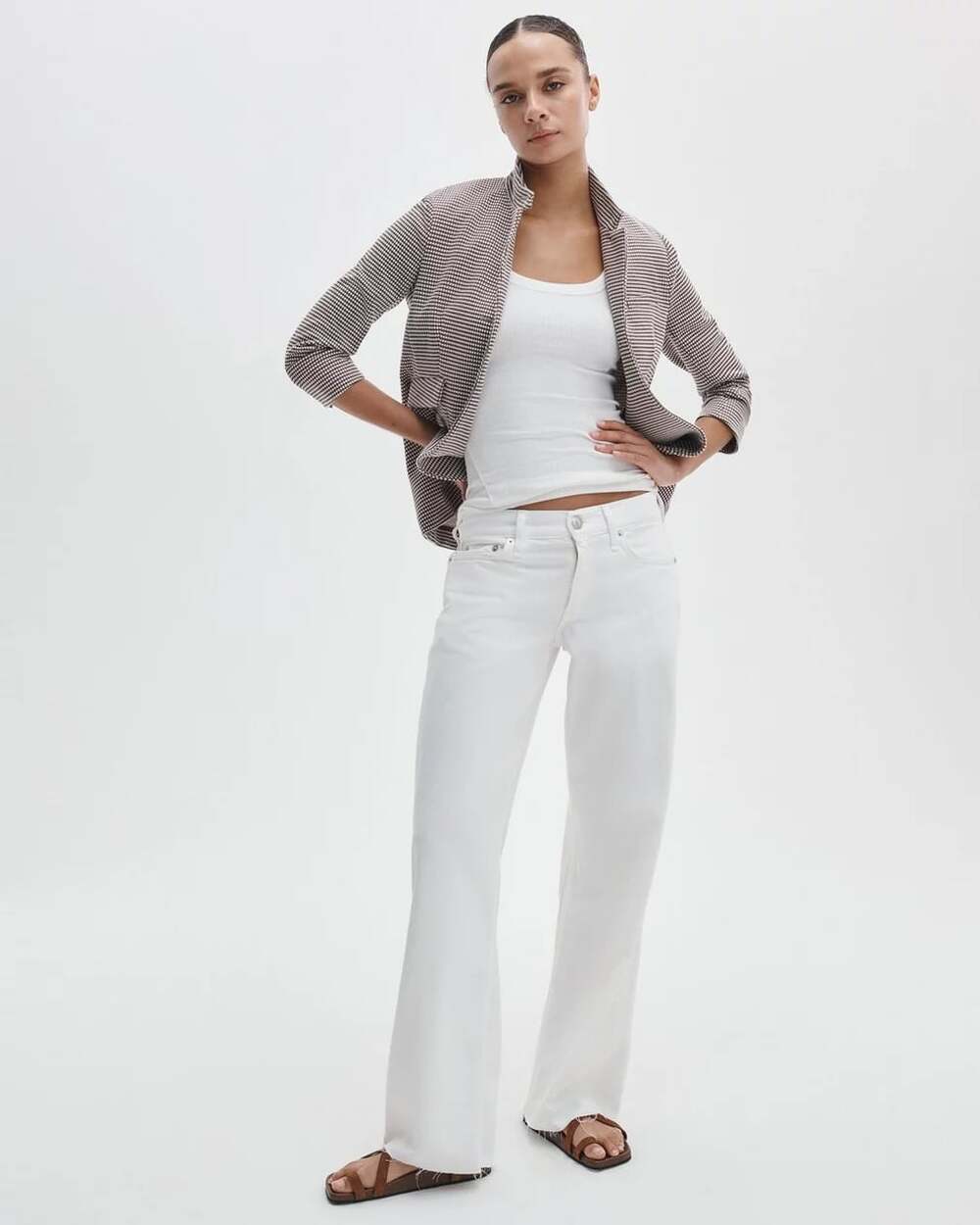 NWT Rag & Bone Cam Relaxed Straight Jeans White Size 26